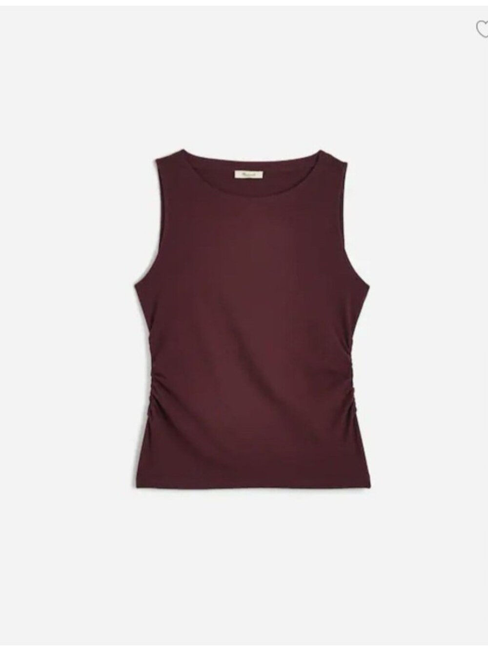 Madewell  100% Cotton Side Cinched Boatneck Tank in Dark Fig Purple Size XXS - Picture 2 of 10
